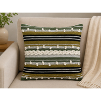 Housse de coussin carrée en macramé bohème 100% coton tissé, faite à la main, décorative, pour canapé, chaise, maison, hôtel