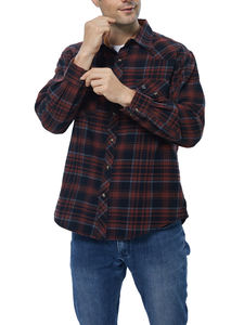 hot selling Mens Flannel Pearl Snap Plaid <b>Button</b> <b>up</b> Casual Western Cowboy Long <b>Sleeve</b> <b>Shirts</b> low price fashion - Product Image 1