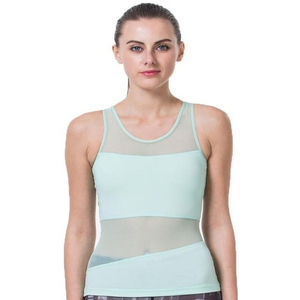 เสื้อกล้ามทรงสปอร์ตคอกว้างแต่งผ้าตาข่ายสีดำล้วนสำหรับผู้หญิง รุ่นทันสมัยปี 2026 ระบายอากาศได้ดี ผลิตจากผ้าถักผสมสแปนเด็กซ์และโพลีเอสเตอร์ เหมาะสำหรับออกกำลังกาย - Product Image 3