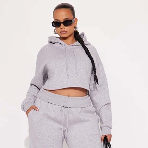 New Arrival <b>Women</b> Pullover Crop Top Hoodie Soft Sweatshirt <b>Women's</b> Work Out Sets Winter <b>Cropped</b> <b>Hoodies</b> - Product Image 3