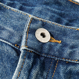 High Quality Comfortable 100% Cotton Oversized Hip Hop Style Blue Jeans <b>Shorts</b> for <b>Men</b> Canvas Fabric Breathable Elastic Waist - Product Image 5