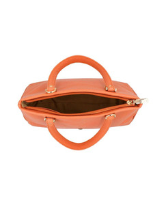 Sacs à main orange en cuir véritable de haute qualité pour femmes 2026, sacs à bandoulière imperméables avec fermeture éclair, logo personnalisable - Product Image 4