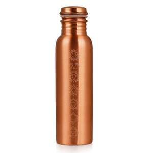 <b>copper</b> bottle with chakra art metal water bottle reusable eco friendly drinkware storage kitchen use <b>screw</b> cap - Product Image 4