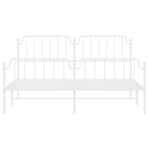 Cadre de lit complet en acier blanc thermolaqué, lit rectangulaire en métal - Product Image 5