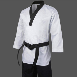Adult Taekwondo Uniform V <b>Neck</b> Martial Arts Training Doboku Black Collar Sparring Suit - Product Image 2