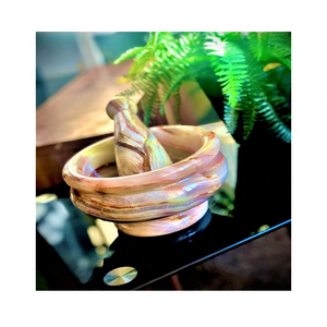 Mortero y mortero de mármol de ónix personalizados en diferentes colores, caja de regalo para moler sal de condimento, precio bajo, venta - Product Image 1