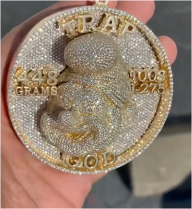 Colgantes de Joyería de Moda Redondos, Dijes de Plata Esterlina con Letras para Hombre, Joyería Fina Hip Hop, Colgante de Moissanita Iced Out - Product Image 2