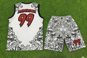 Ensemble de maillots de basket-ball Urban Kings, sublimés, sans manches, en mesh respirant, uniformes pour hommes, toutes saisons, coupe régulière pour adultes - Product Image 4