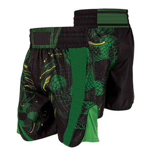 Pantalones Cortos de Boxeo Unisex con Estampado de Dragón Verde y Negro, Corte Holgado, Secado Rápido, Estilo Muay Thai, 100% Poliéster, Ropa de Entrenamiento - Product Image 2