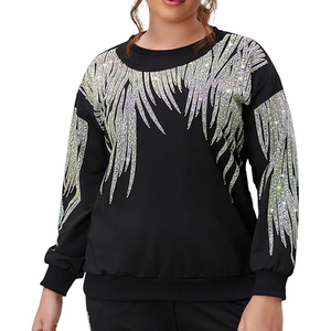 Women's Winter Casual Rhinestone Sweatshirt Luxury Fashion Neck <b>Hoodie</b> Front Custom Design Street Sweet Cool Drilling <b>Bear</b> 100% - Product Image 4