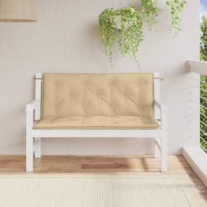 Coussin de banc de jardin 100% polyester mélangé beige, coussins et oreillers d'extérieur - Product Image 3