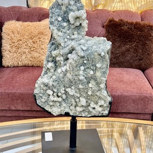 Large Polished Natural Blue Grey Apophyllite Chalcedony <b>Crystal</b> 25" Sparkling Meditation Stone for Home Decoration - Product Image 1