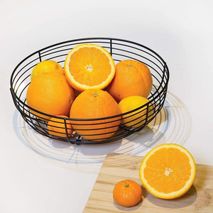 Corbeille à fruits moderne en fil métallique pour cuisine et table à manger, noir mat, support de rangement ouvert pour la maison et la cuisine - Product Image 3