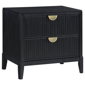 Mesita de noche Mason negra con 2 cajones - Product Image 2