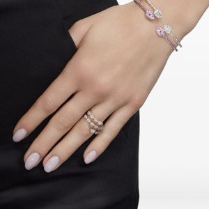 Anillo de Eternidad con Diamantes en Forma de Pera en Oro Rosa, Anillo de Compromiso Clásico para Mujer - Product Image 4