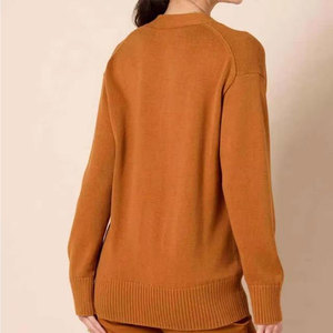 Perfectionists Women's Casual Thick Knitted Cardigan Winter V-neck Full Sleeves <b>Covered</b> <b>Buttons</b> Embroidery Candy Color Solid - Product Image 2