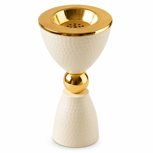 Brûleur d'encens moderne de luxe en métal avec support en métal martelé or rose, encensoir arabe Bakhoor du Moyen-Orient et brûleur de charbon d'oud - Product Image 2