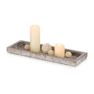 Bandeja Rectangular de Madera Hecha a Mano de Primera Calidad para Servir Alimentos y Bebidas, Bandeja de Madera Natural para Desayuno, Té, Café, Bocadillos - Product Image 5