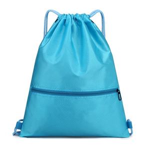 <b>Backpack</b> with Front Zip Pocket Lightweight Nylon Gym Bag Unisex Casual Style Solid Color - Product Image 1