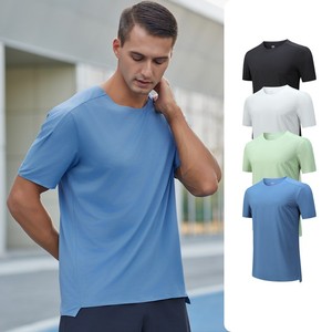 เสื้อยืดคอกลมทรงปกติ น้ำหนักเบา ไร้ตะเข็บ แขนสั้น สำหรับเล่นกีฬา วิ่ง ผ้าฝ้าย 100% ลายตัวอักษร แห้งเร็ว ระบายอากาศได้ดี - Product Image 1