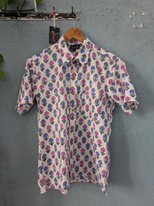 Chemise décontractée pour homme à manches courtes en popeline à imprimé floral d'été, col rabattu, respirante, 100% coton - Product Image 5