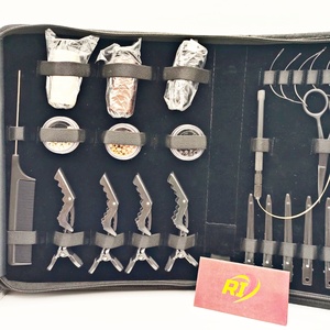 Kit d'outils de pose d'extensions capillaires de haute qualité : ouvre-perles et pinces de fermeture pour extensions à bandes, aiguilles à boucle en acier inoxydable, ciseaux, pinces, fils - Product Image 5
