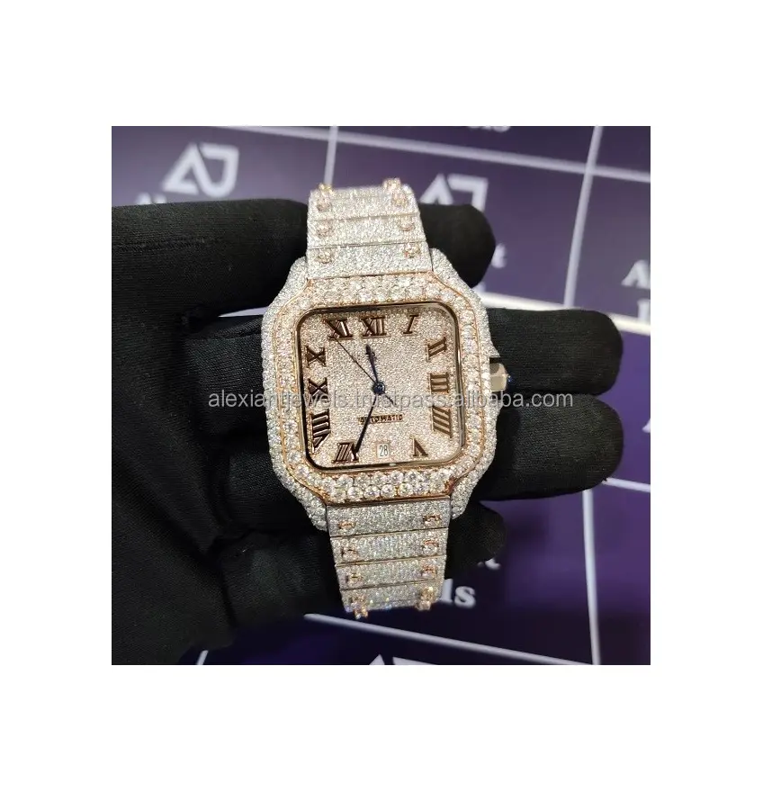 デザイナーシャイニーVVSクラリティ腕時計パスダイヤモンドテスター付きメーカー輸出業者サプライヤー卸売業者インドで安い価格