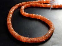 Pierre naturelle de soleil orange facettée en forme de bouton de roue, pierre lâche pour collier et bracelet perlé, 8 pouces