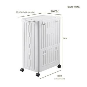 Large Capacity <strong>Rectangle</strong> Injection Molded Foldable Plastic Storage Box with Wheels Stackable Home Organizer <strong>Bin</strong> (70L-80L) - Product Image 1