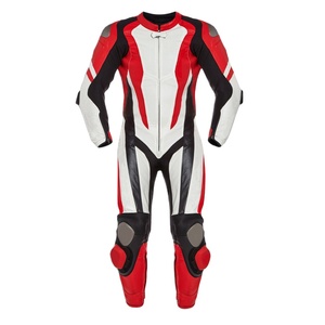 Men's Custom One-Piece Leather Racing Motorcycle Suit with <b>Knee</b> Track Protective Gear for Summer Riding Waterproof Features - Product Image 3