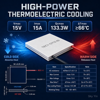 Module de refroidissement thermoélectrique Peltier TEC1-12715 15V 15A 133.3W 50x50mm, plaque de refroidissement semi-conductrice
