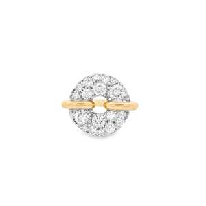 Diamond Signet <b>Ring</b> Bubble Chunky Statement Micro Pave Setting <b>Dome</b> Pinky Band 13mm 14k 18k Solid Gold Round Lab Grown Wholesale - Product Image 5