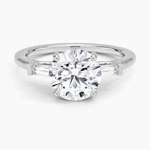 Anillo BOJ 088 con Corte Redondo, Plata 925, Halo de Diamantes, Anillo Solitario con Piedra de 2ct, Color D, VVS1, Moissanita, Certificado GRA, Precio Bajo - Product Image 1