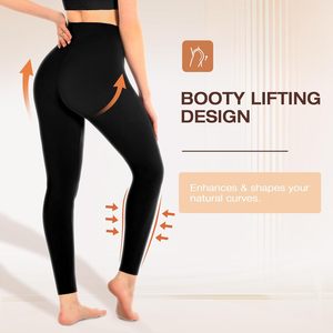 Leggings modernes à taille haute, en tissu extensible en polyester, respirant, doux, coupe athlétique ajustée, pour le yoga, la gym, l'entraînement et la course à pied - Product Image 3