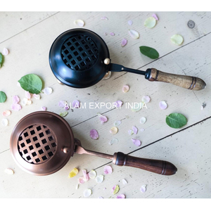 Quemador de Incienso Redondo de Metal con Revestimiento Negro, Diseño de Malla, con Asa de Madera, para Aromatizar el Hogar, Precio al por Mayor, la Mejor Calidad de Exportación - Product Image 2
