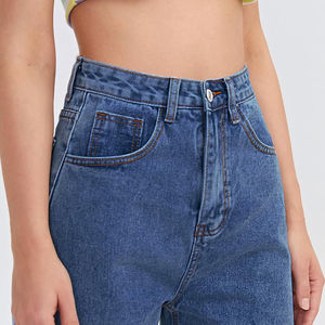 Shorts de Mezclilla Rectos de Cintura Alta, Estilo Americano, Casuales para Mujer, con un Corte Moderno - Product Image 6