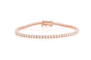 Yellow Gold Diamond Tennis <b>Bracelet</b> Round Brilliant Cut Channel Setting Classic Unisex Jewelry Everyday Wear - Product Image 3