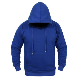 Sweat-shirt à capuche bleu royal pour homme, couleur unie, en molleton de coton, décontracté, pour l'automne, avec poche avant, coupe classique - Product Image 1