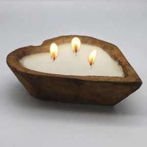 Nouveau bol à bougie en bois naturel pour la maison, les mariages, les événements, les cadeaux, bougie moderne en forme de bol pour la table et l'aromathérapie - Product Image 2