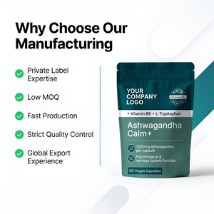 Cápsulas de Ashwagandha de Marca Privada OEM con Vitamina B6 y L-Triptófano, Suplemento Dietético Herbal para el Bienestar Diario - Product Image 2