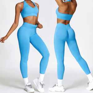 Legging de yoga taille haute pour femme et pantalon de sport athlétique pour la gym, ensemble 2 pièces avec soutien-gorge de sport – Nouvelle collection 2026 - Product Image 3