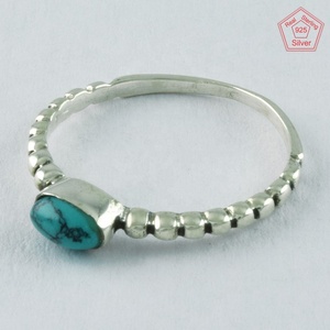 Pierre précieuse naturelle Turquoise argent Sterling 925 bracelet élégant pour déclaration unisexe bijoux minimaux bracelet en argent - Product Image 2