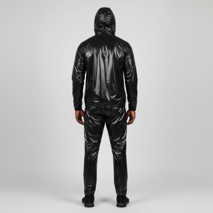 Veste de sport et combinaison de sauna unisexe en PVC 100% polyester, ensemble 2 pièces, taille élastique, extensible dans quatre sens, respirant, vente chaude - Product Image 6