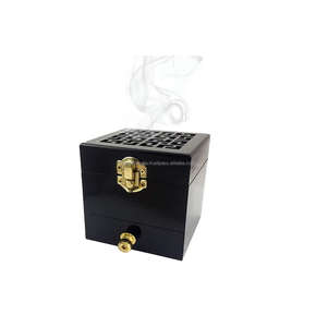 Soporte de incienso de madera de estilo indio tradicional para conos de resina Bakhoor Oud, decoración de aromaterapia con fragancia para el hogar para quemar carbón - Product Image 3