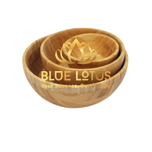 Bol en bois de bambou de haute qualité, naturel, écologique, poli, design classique, logo personnalisé, bols à salade pour enfants, bols à dîner pour la table - Product Image 1