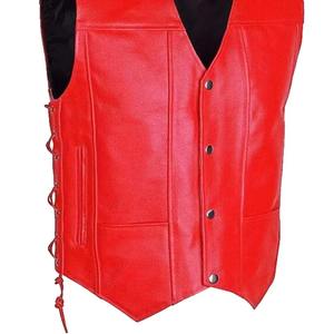 Gilet en cuir véritable élégant pour homme, en cuir de vachette de qualité supérieure, pour motard, fabrication OEM personnalisée - Product Image 2
