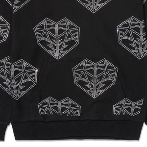 Sweat-shirts à strass surdimensionnés de haute qualité pour hommes, vêtements de mode streetwear, basiques en coton mélangé, élégants pour l'hiver, vente en gros - Product Image 4