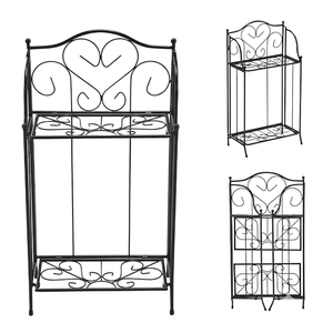 Support de plante rond, design tendance, fait main, couleur noire, en fer, pour la maison et le jardin - Product Image 5
