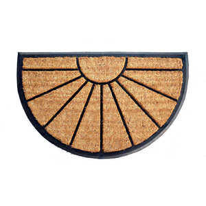 Tapis en fibre de coco avec support en caoutchouc - Motif puzzle lavable pour la maison, l'hôtel et l'extérieur - Product Image 1