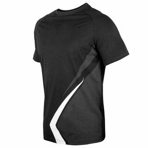 INDEX APPAREL Men's Black Geometric Print <b>Raglan</b> <b>Sleeve</b> Quick Dry Slim Fit Sporty <b>T</b>-<b>Shirt</b> O-Neck Knitted Polyester - Product Image 2